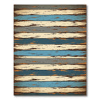 Coastal Distressed Wooden Plank Stripe Rug