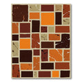 Terracotta Abstract Block Arrangement Accent Rug