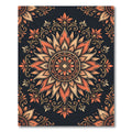 Earthy Orange Floral Mandala Medallion Rug