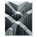 Monochromatic Geometric Illusion Stairway Rug