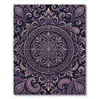 Elegant Purple Paisley Mandala Medallion Rug
