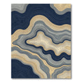Navy and Gold Abstract Topographic Wave Rug