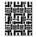 Bold Black Geometric Fragment Composition Rug