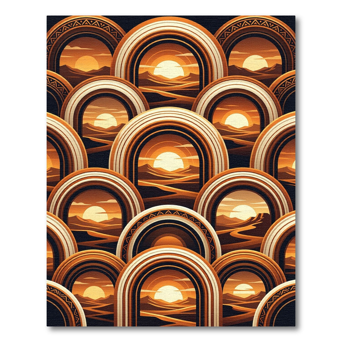Arched Desert Sunset Organic Stacked Rug