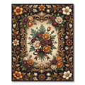 Elegant Baroque Rose Bouquet Ornament Rug