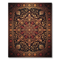 Ornate Gold Floral Medallion Area Decor Rug