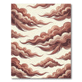 Ethereal Terracotta Cloud and Feather Art Rug