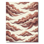 Ethereal Terracotta Cloud and Feather Art Rug