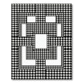 Monochrome Houndstooth Geometric Block Grid Rug