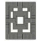Monochrome Houndstooth Geometric Block Grid Rug