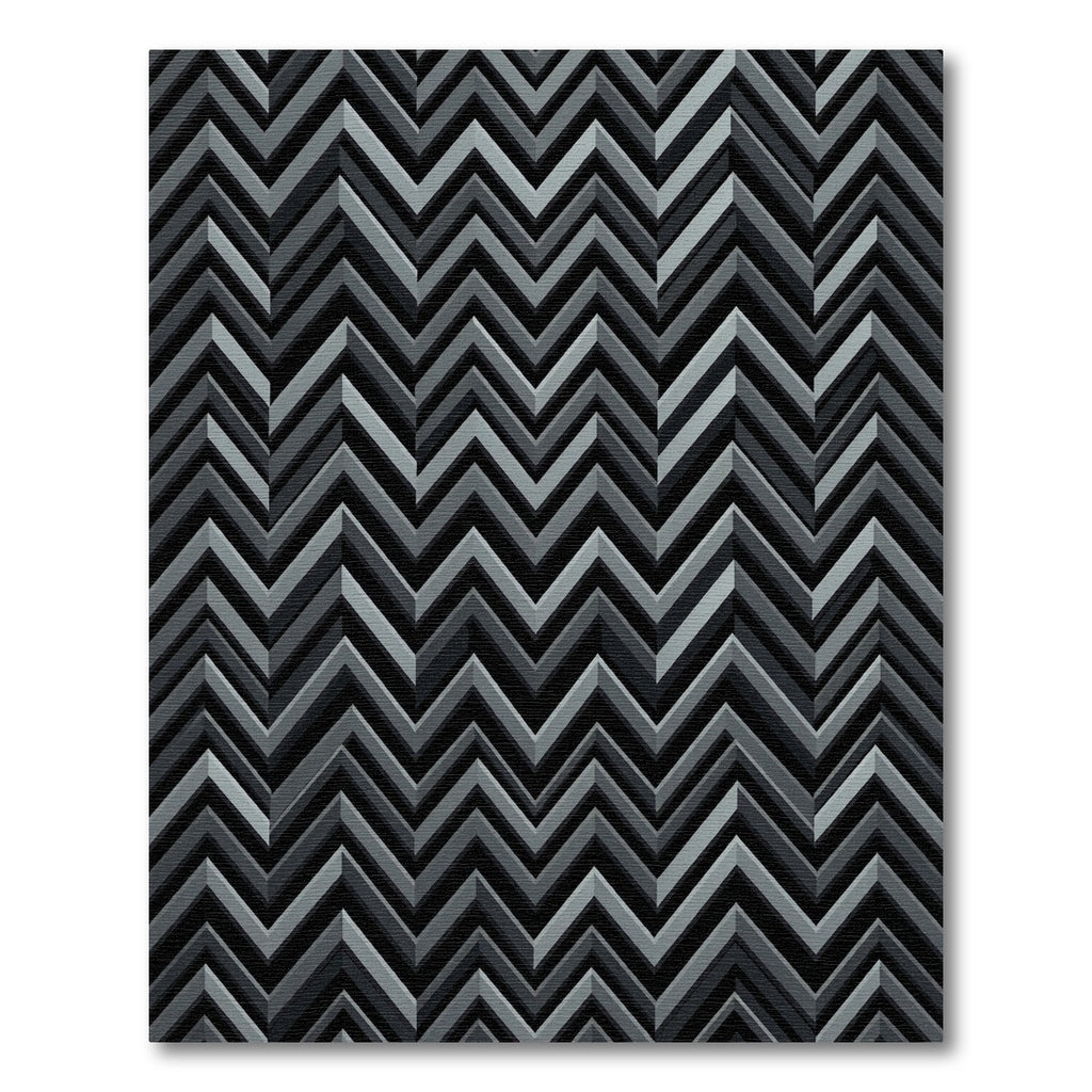 Monochromatic Chevron Zigzag Abstract Rug