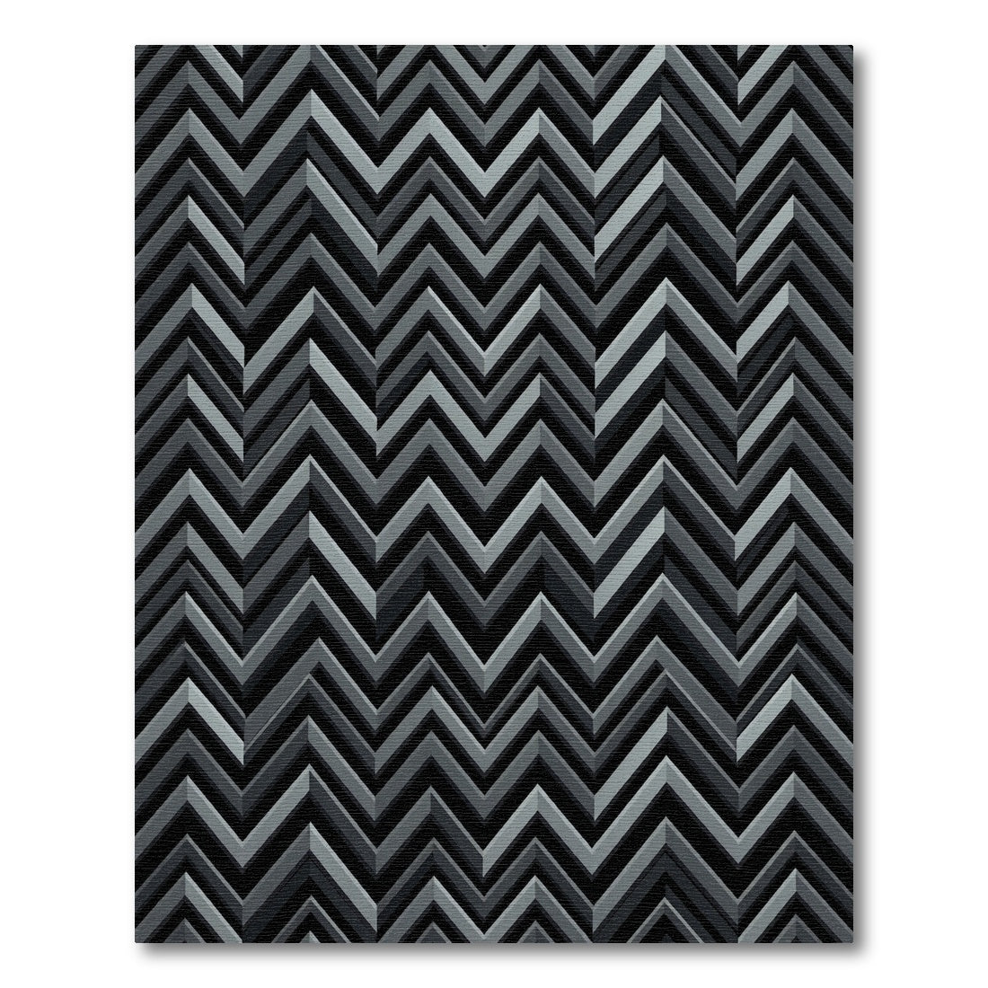 Monochromatic Chevron Zigzag Abstract Rug