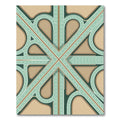 Modern Teal Geometric Intersection Rug