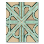 Modern Teal Geometric Intersection Rug