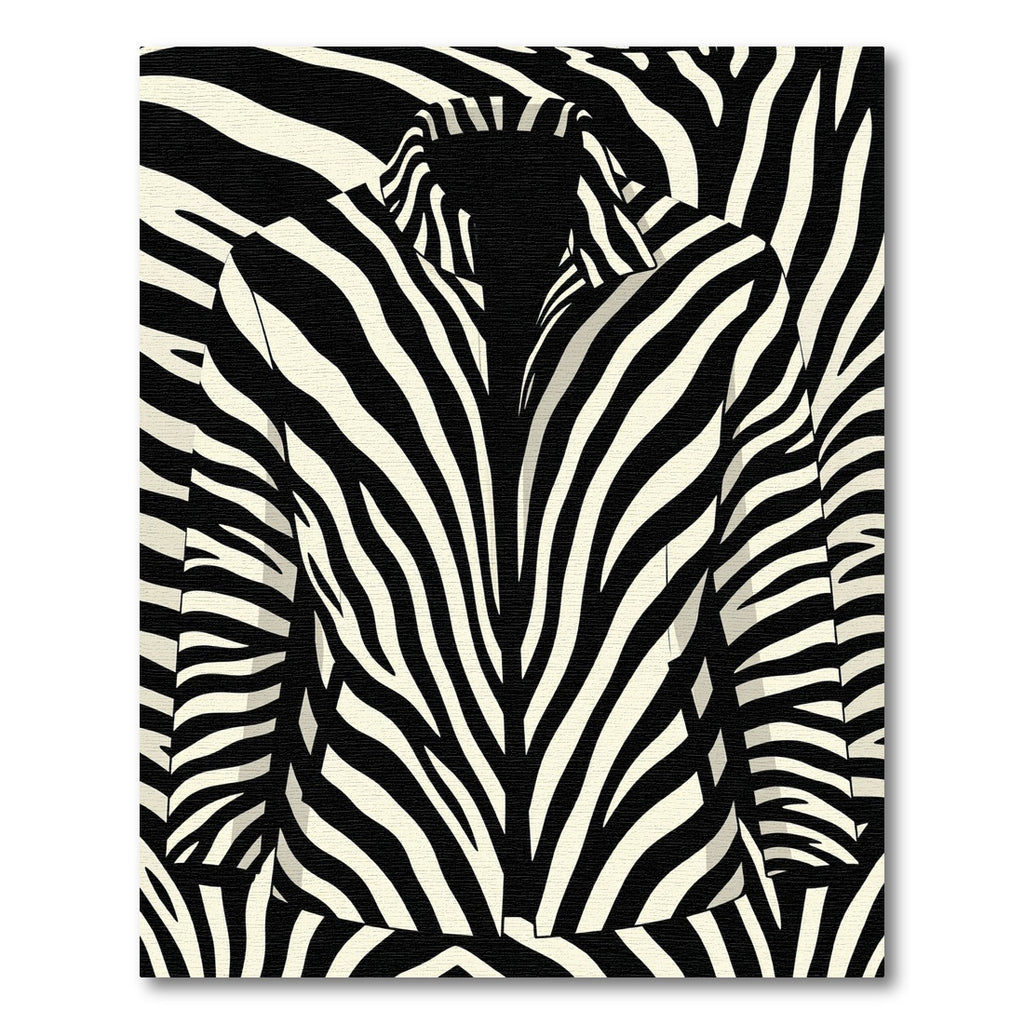 Striking Monochrome Zebra Ribbons Rug