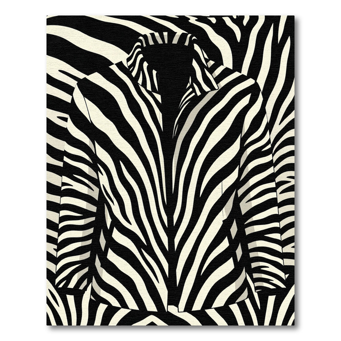 Striking Monochrome Zebra Ribbons Rug