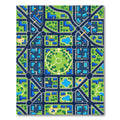 Modern Vibrant Cityscape Grid Map Rug