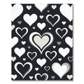 Monochrome Heart Collage Black White Art Rug