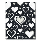 Monochrome Heart Collage Black White Art Rug