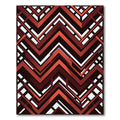 Bold Crimson Geometric Chevron Abstract Rug