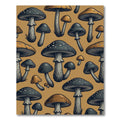 Whimsical Golden Toadstool Forest Fungi Rug