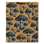 Whimsical Golden Toadstool Forest Fungi Rug