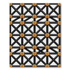 Black Gold Intersecting Grid Pattern Rug