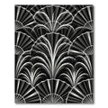 Art Deco Black Silver Fan Fountain Rug