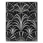 Art Deco Black Silver Fan Fountain Rug