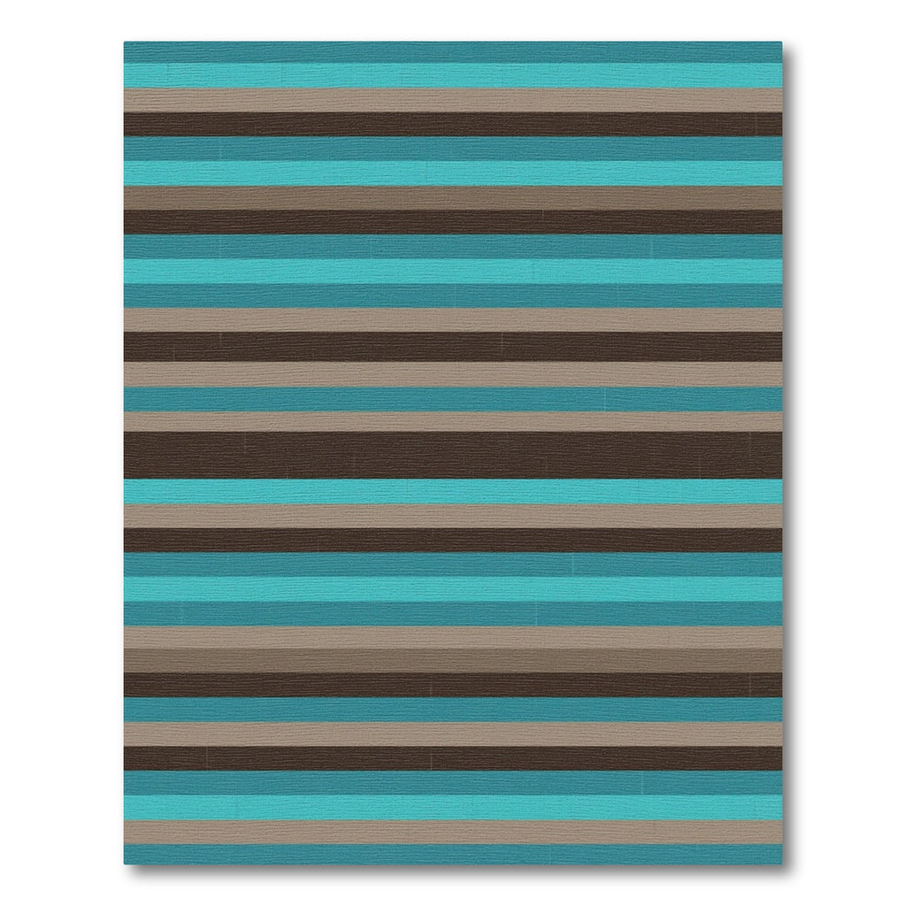 Modern Striped Teal Brown Accent Rug