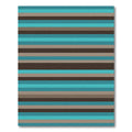 Modern Striped Teal Brown Accent Rug