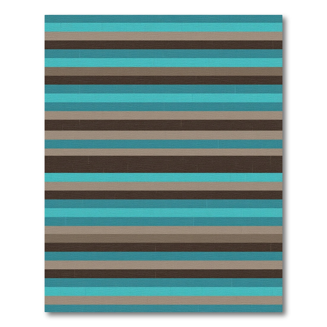 Modern Striped Teal Brown Accent Rug