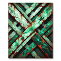 Distressed Aqua Orange Weave Rug