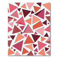 Crimson Coral Geometric Triangle Collage Rug