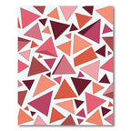 Crimson Coral Geometric Triangle Collage Rug