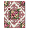 Vintage Rose Medallion Damask Floral Rug