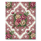 Vintage Rose Medallion Damask Floral Rug