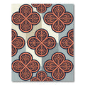 Elegant Terracotta Quatrefoil Geometric Medallion Rug