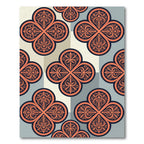 Elegant Terracotta Quatrefoil Geometric Medallion Rug