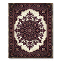 Dark Crimson Floral Ornate Medallion Rug