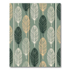 Sage Green Feathered Botanical Stripe Rug