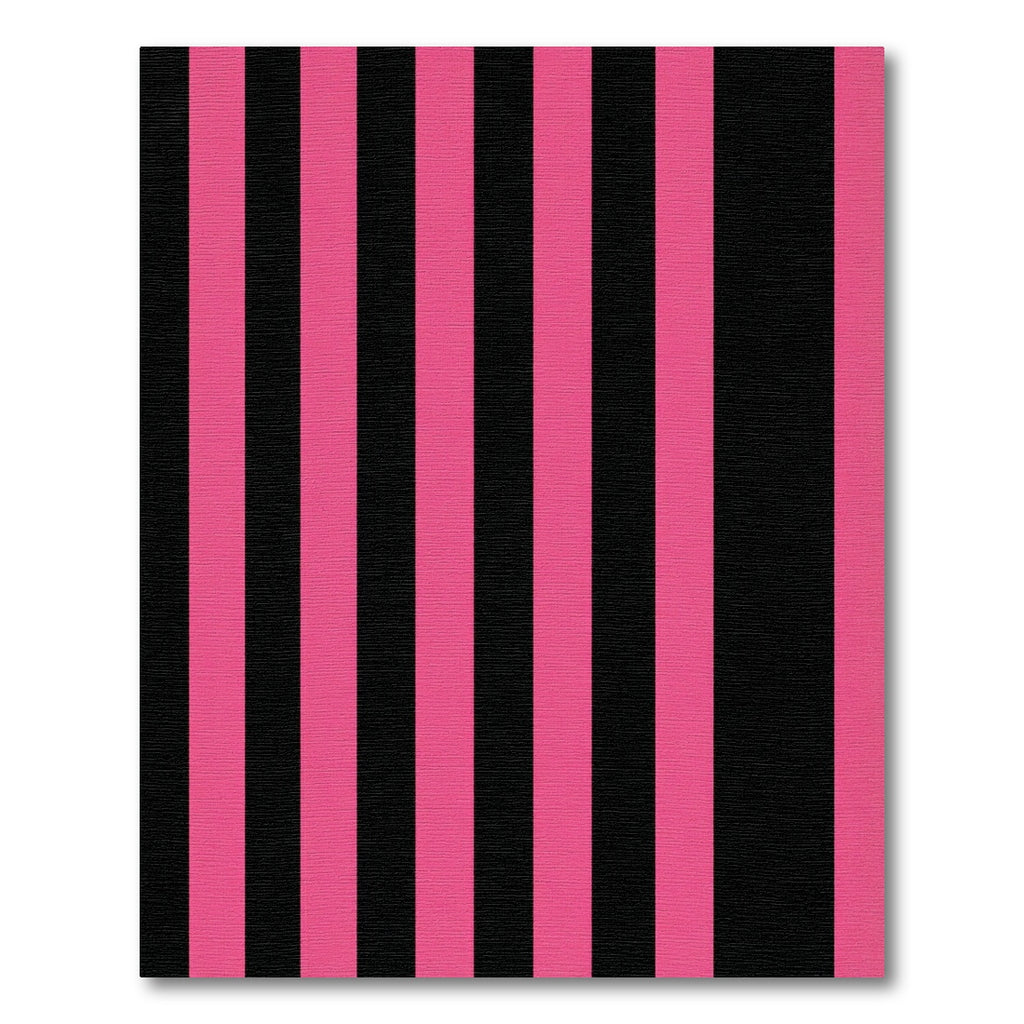 Bold Hot Pink Black Vertical Stripes Rug
