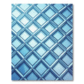 Azure Geometric Framed Diamond Grid Rug