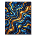 Fluid Gold and Royal Blue Swirls Rug