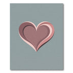 Dusty Rose Layered Heart Rug