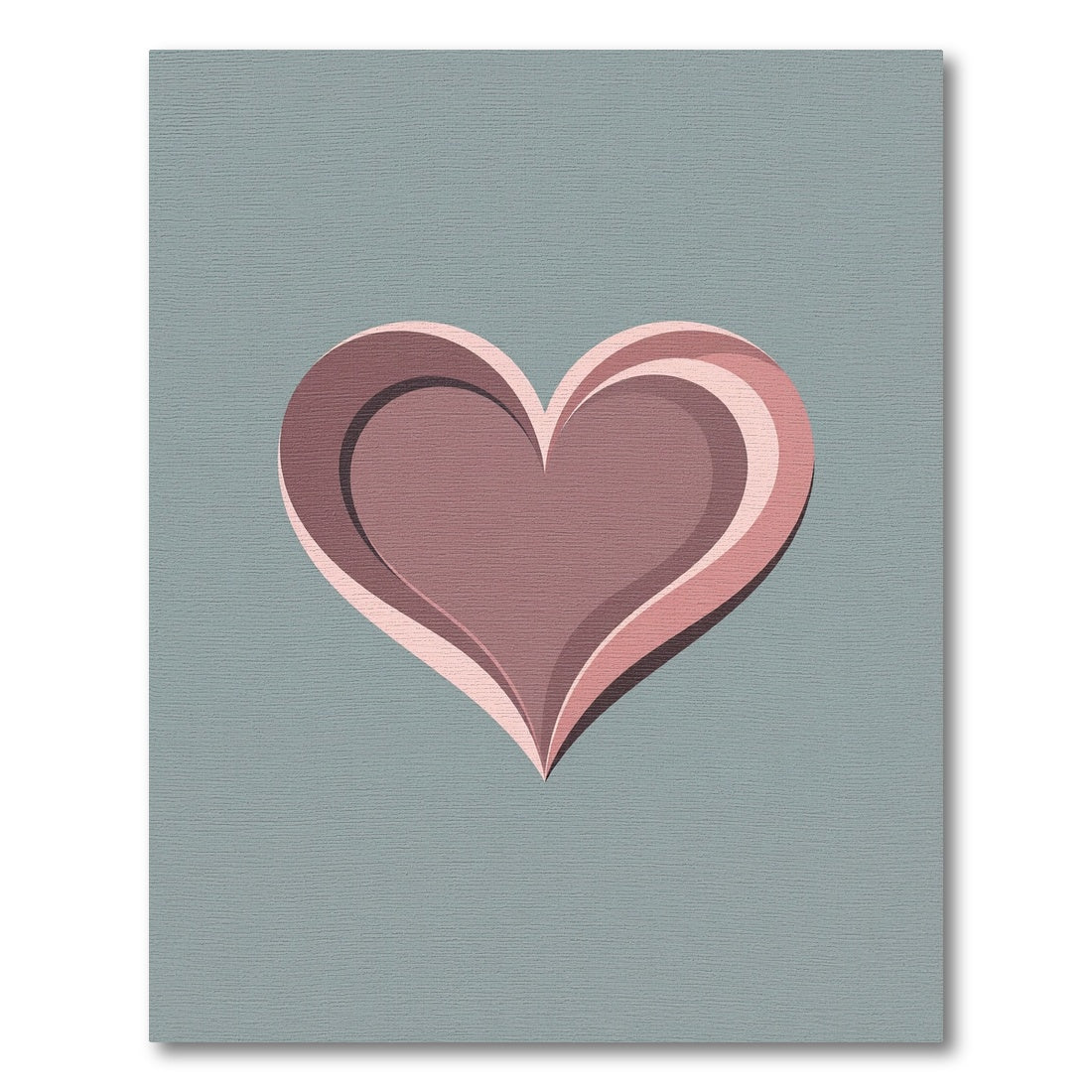 Dusty Rose Layered Heart Rug