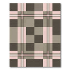 Soft Pink Gray Plaid Check Rug