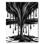 Abstract Black Liquid Ink Drip Rug