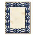 Intricate Navy Blue Celtic Knot Frame Rug