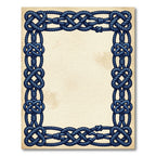Intricate Navy Blue Celtic Knot Frame Rug